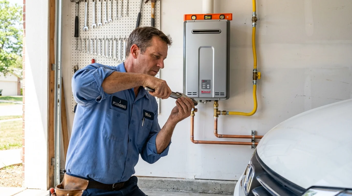 Tankless water heater installation by a Johns Plumbing LLC plumber in Marlborough
